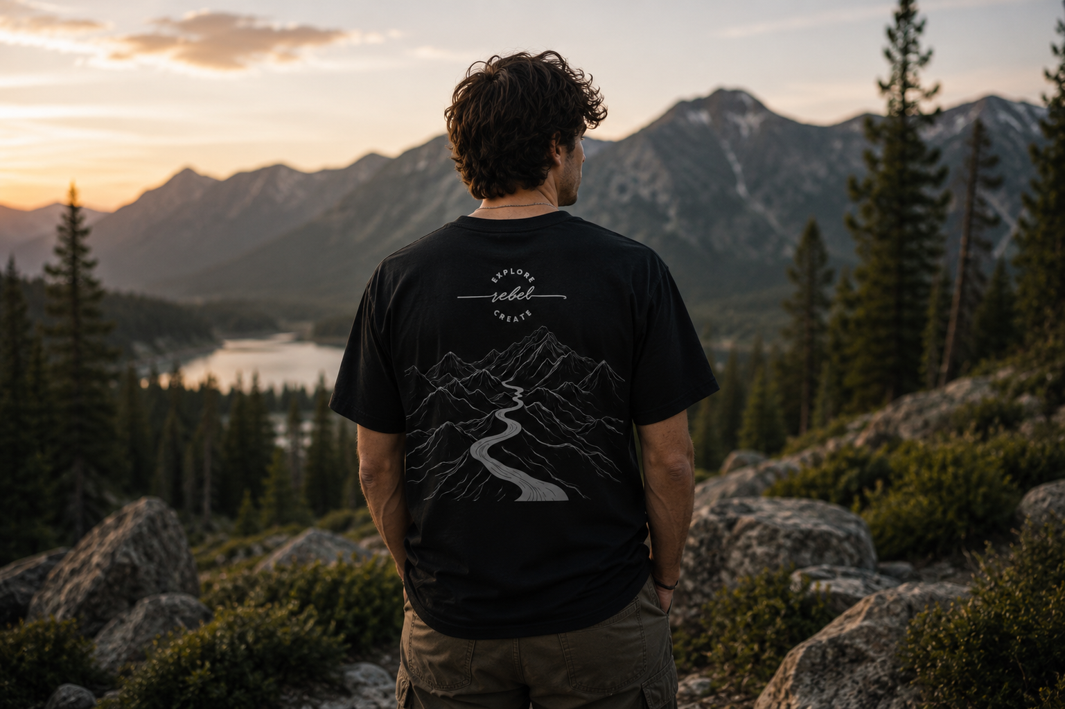 Black Explorer 001 Founder’s Edition tee with subtle tonal back graphic